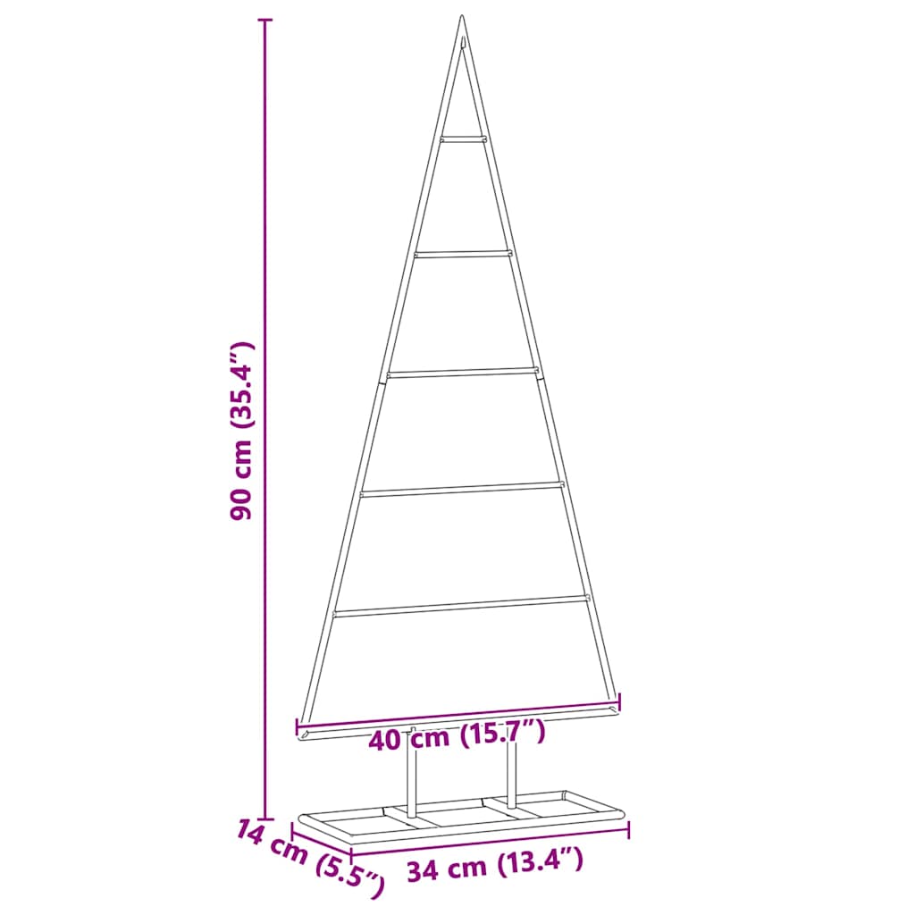 Albero di Natale in metallo Oro 90 cm