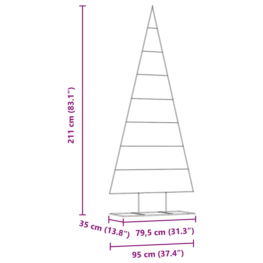 Albero di Natale in metallo Oro 211 cm