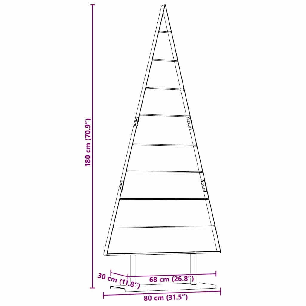 Albero di Natale in metallo Nero 180 cm Acciaio