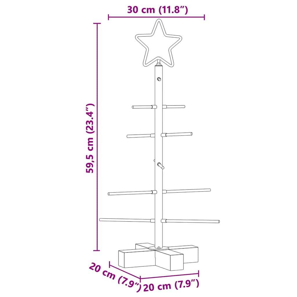 Albero di Natale in metallo Nero 59,5 cm
