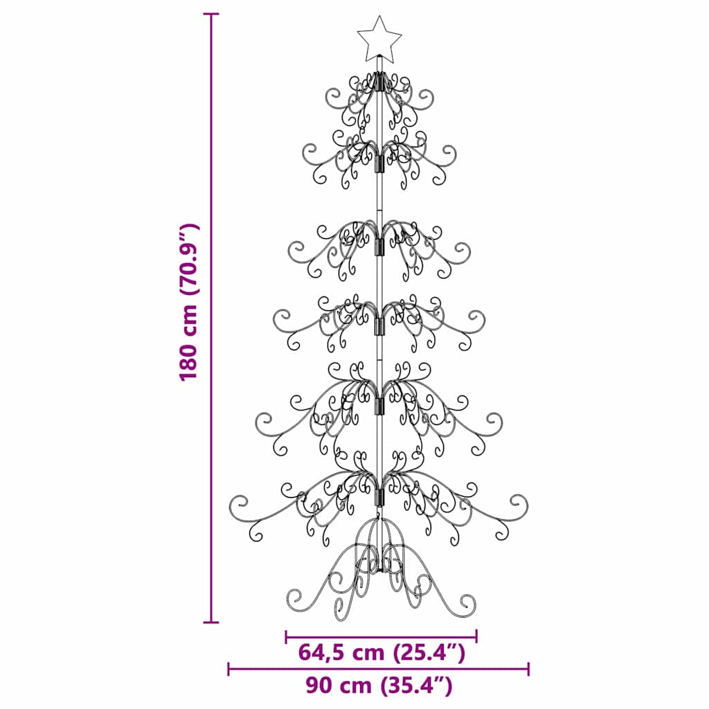 Albero di Natale in metallo Oro 180 cm