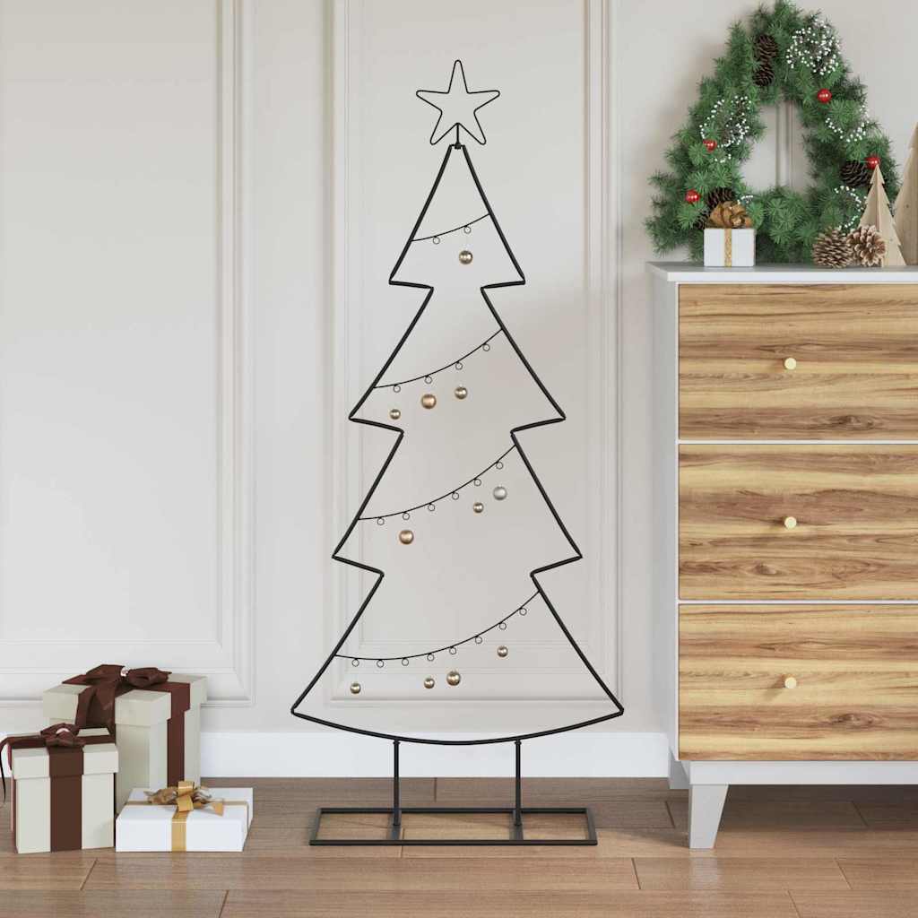 Albero di Natale in metallo Nero 125 cm Acciaio