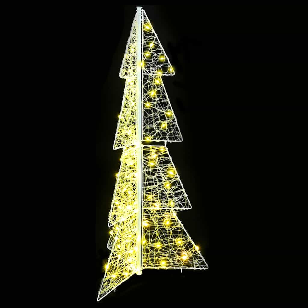 Albero di Natale 100 LED Bianco caldo 120 cm Acrilico