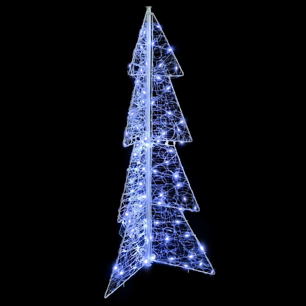 Albero di Natale 100 LED Bianco Freddo 120 cm Acrilico