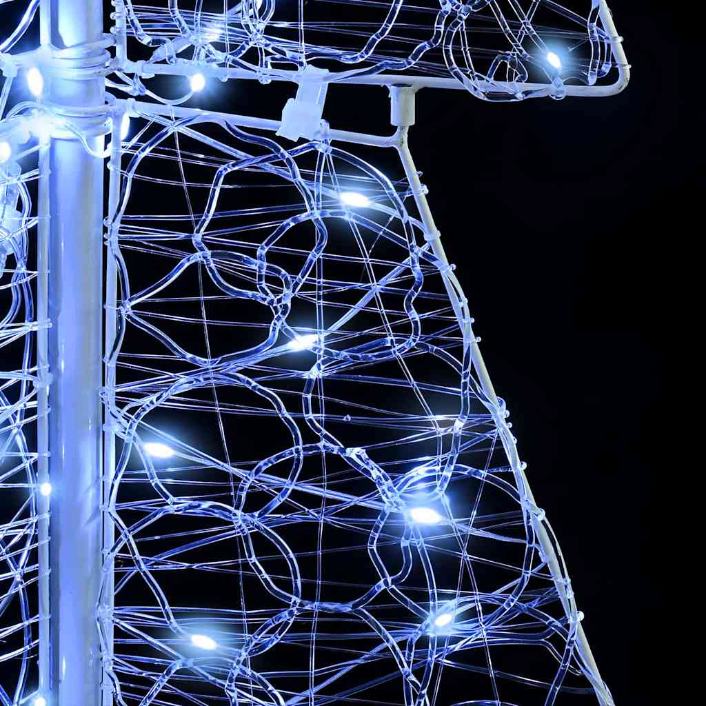 Albero di Natale 100 LED Bianco Freddo 120 cm Acrilico
