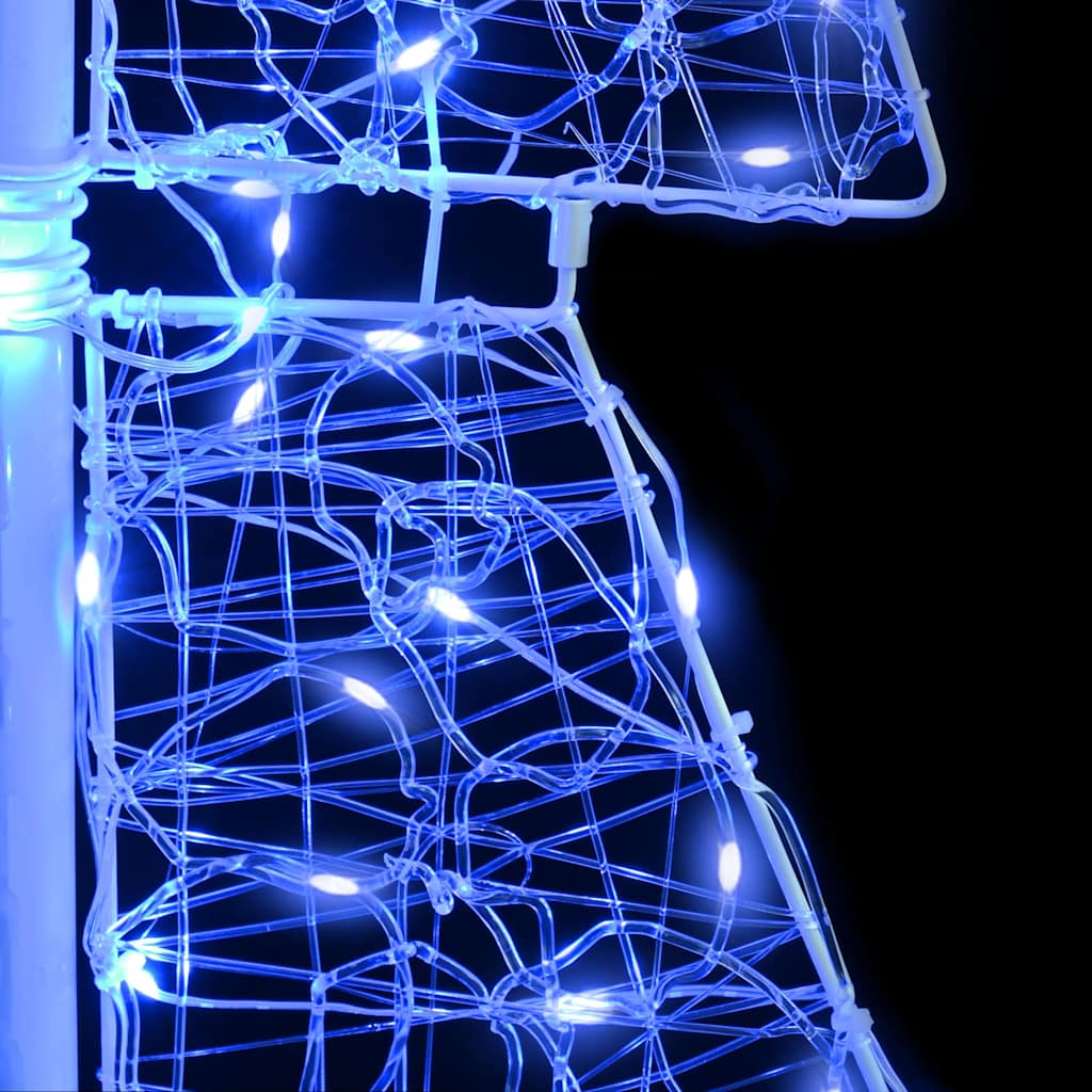 Albero di Natale 100 LED Blu 120 cm Acrilico