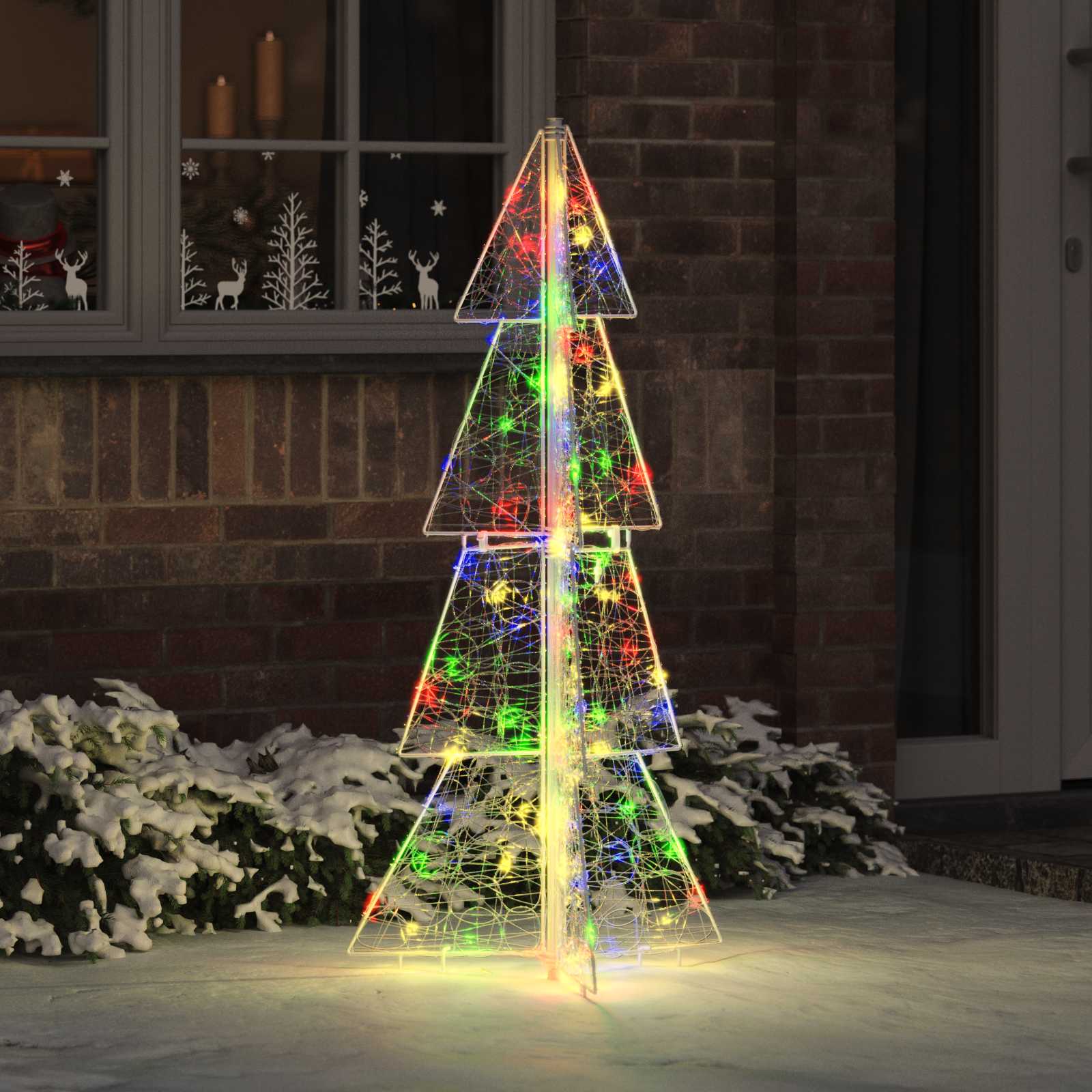 Albero di Natale 100 LED Multicolore 120 cm Acrilico