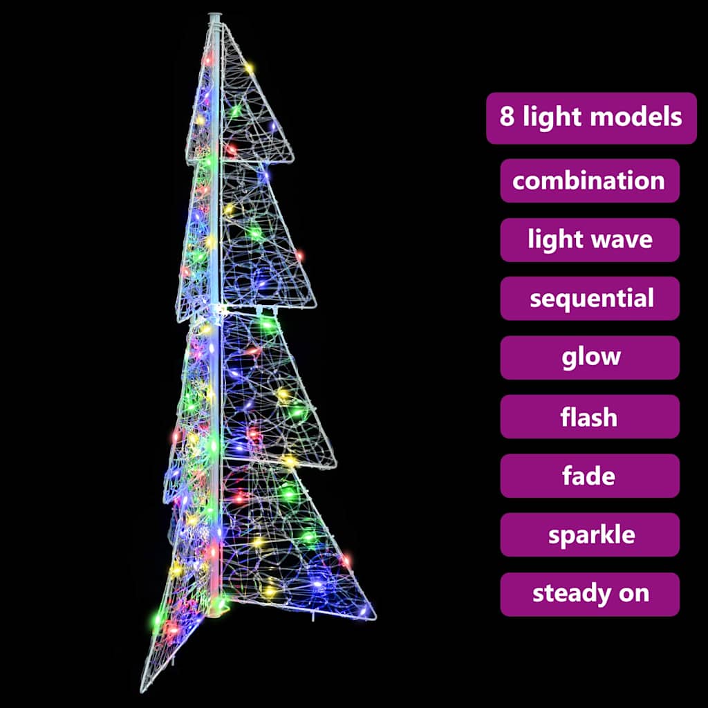 Albero di Natale 100 LED Multicolore 120 cm Acrilico