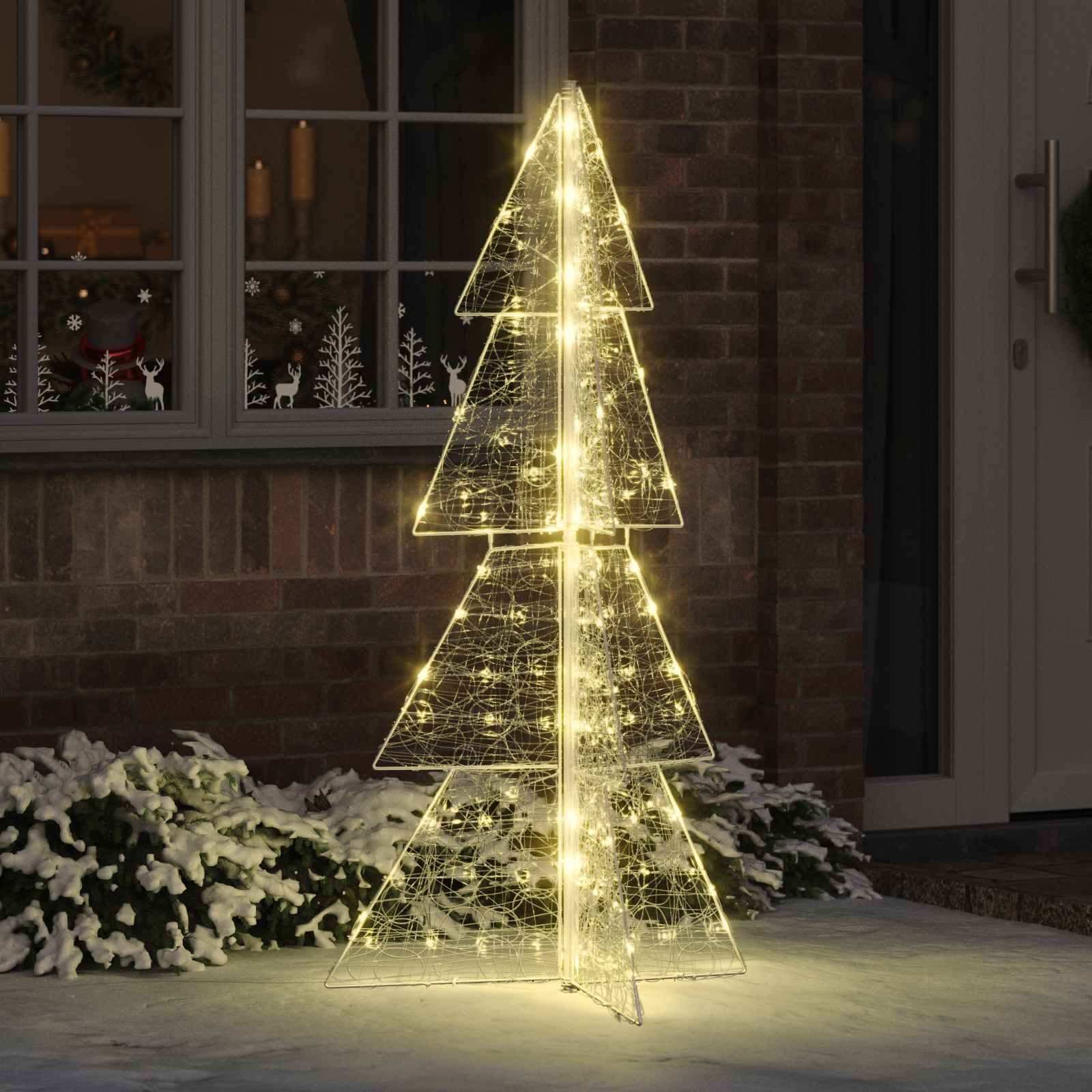 Albero di Natale 160 LED Bianco caldo 150 cm Acrilico