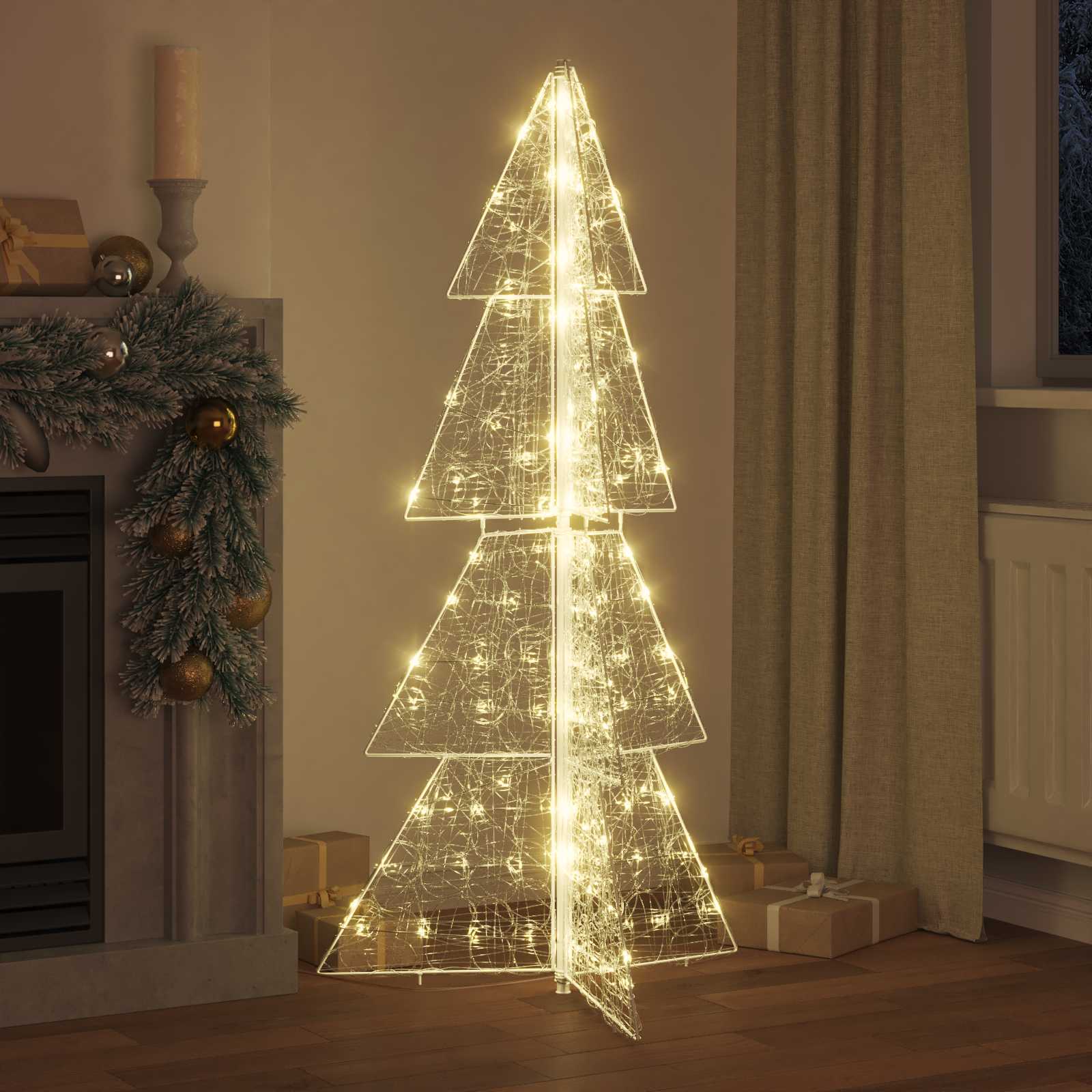 Albero di Natale 160 LED Bianco caldo 150 cm Acrilico