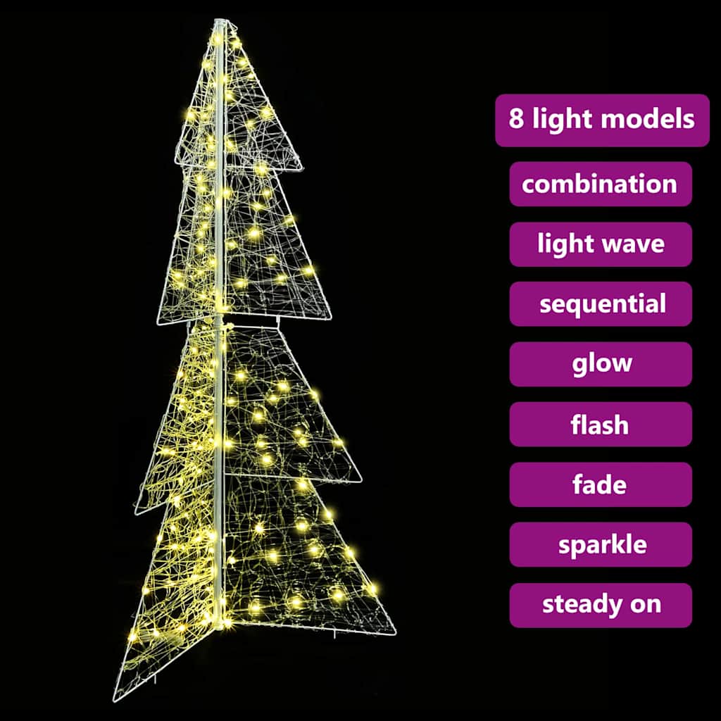 Albero di Natale 160 LED Bianco caldo 150 cm Acrilico