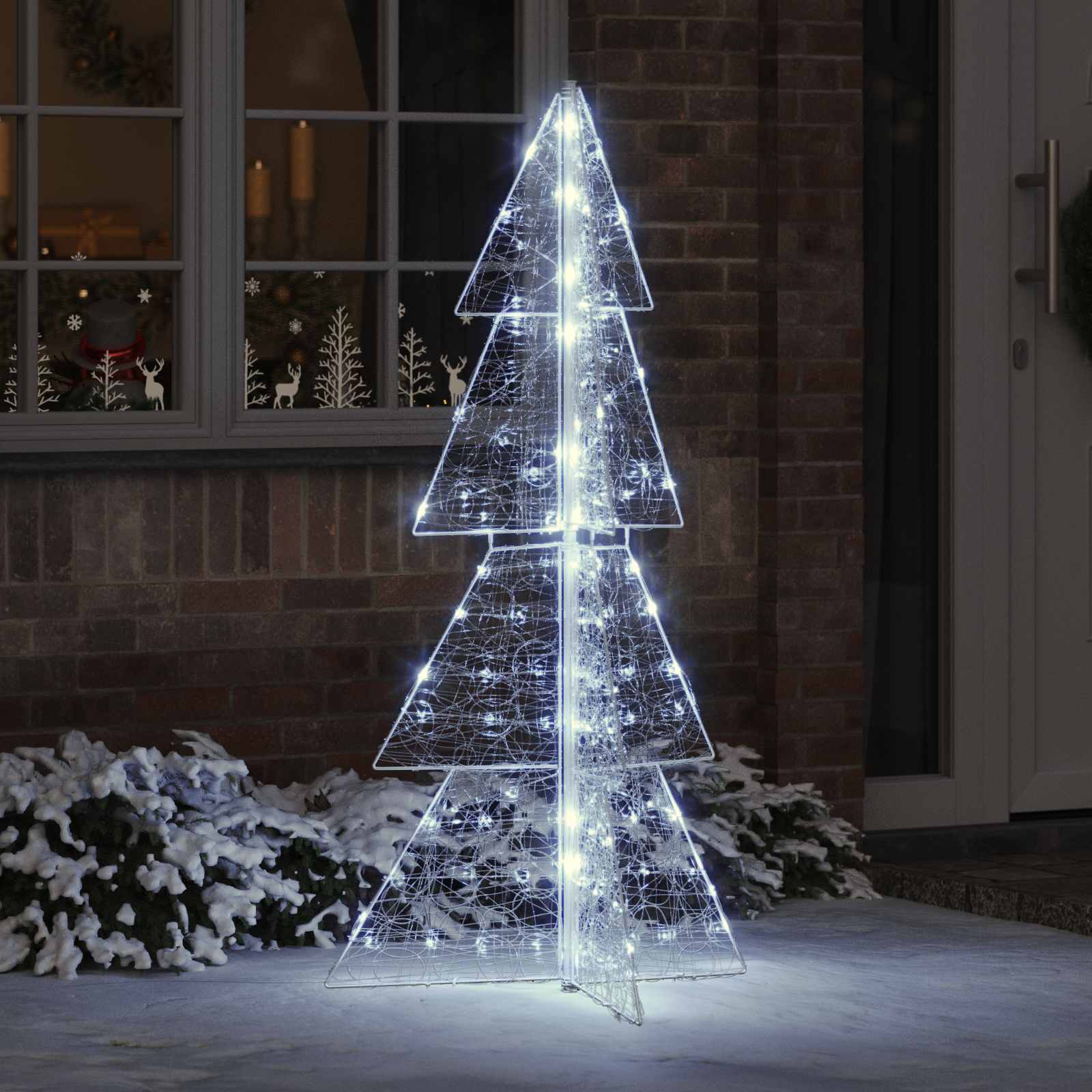 Albero di Natale 160 LED Bianco Freddo 150 cm Acrilico