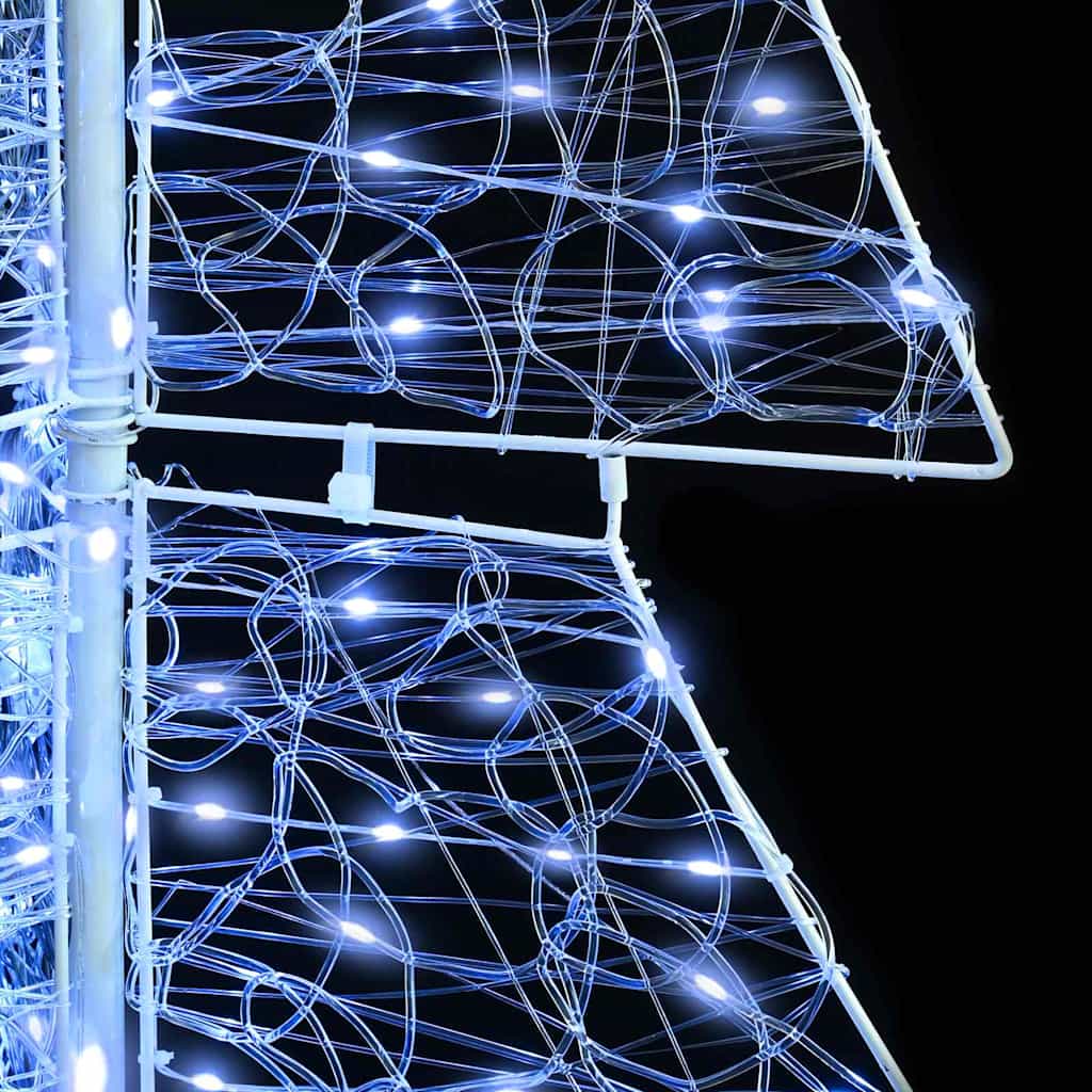 Albero di Natale 160 LED Bianco Freddo 150 cm Acrilico