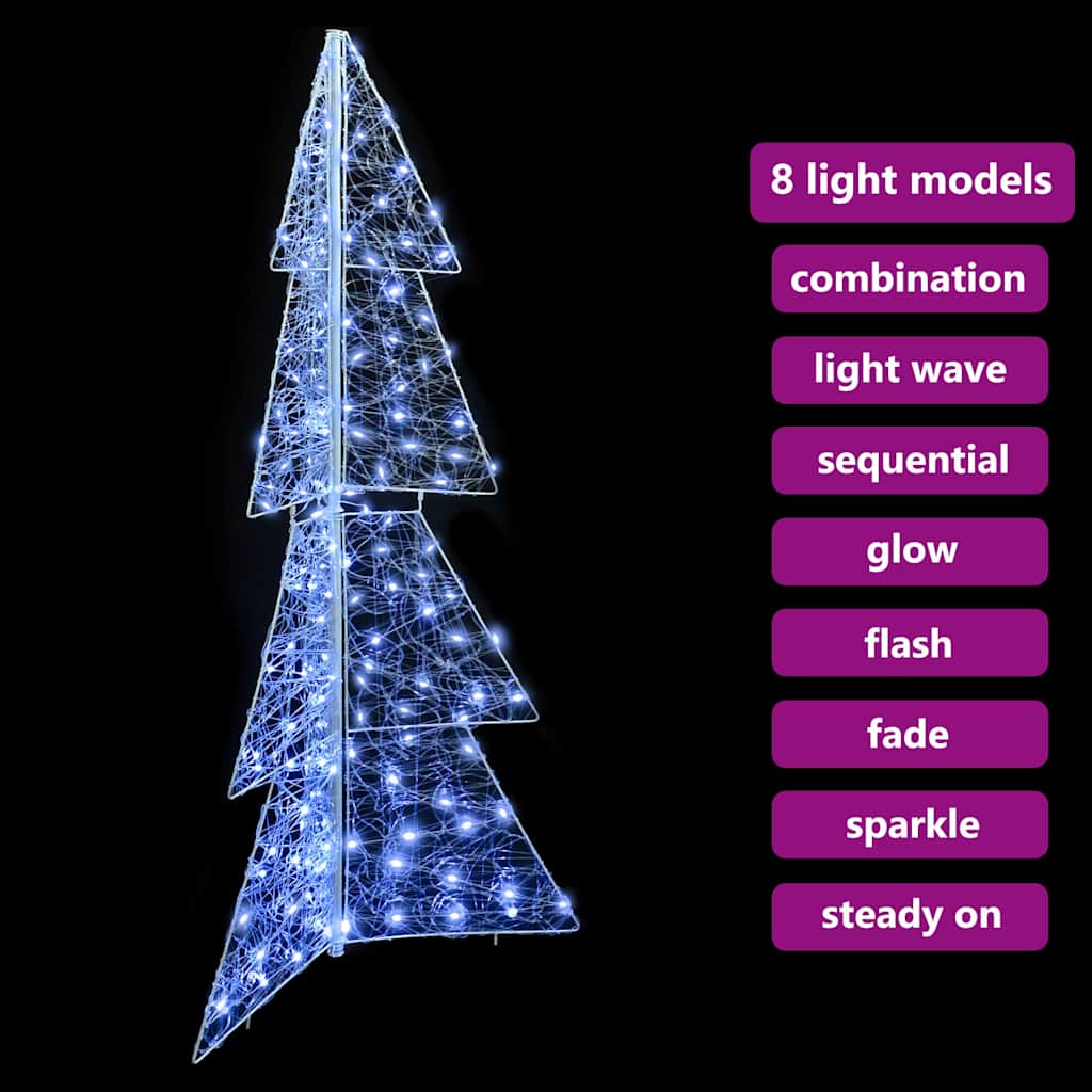 Albero di Natale 160 LED Bianco Freddo 150 cm Acrilico