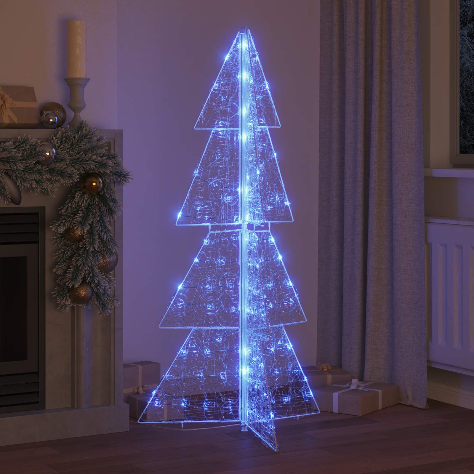 Albero di Natale 160 LED Blu 150 cm Acrilico