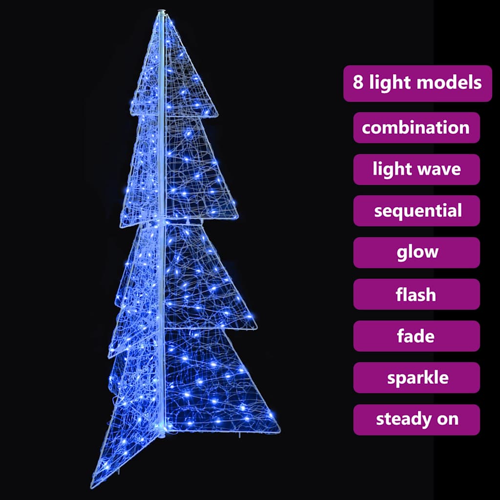 Albero di Natale 160 LED Blu 150 cm Acrilico