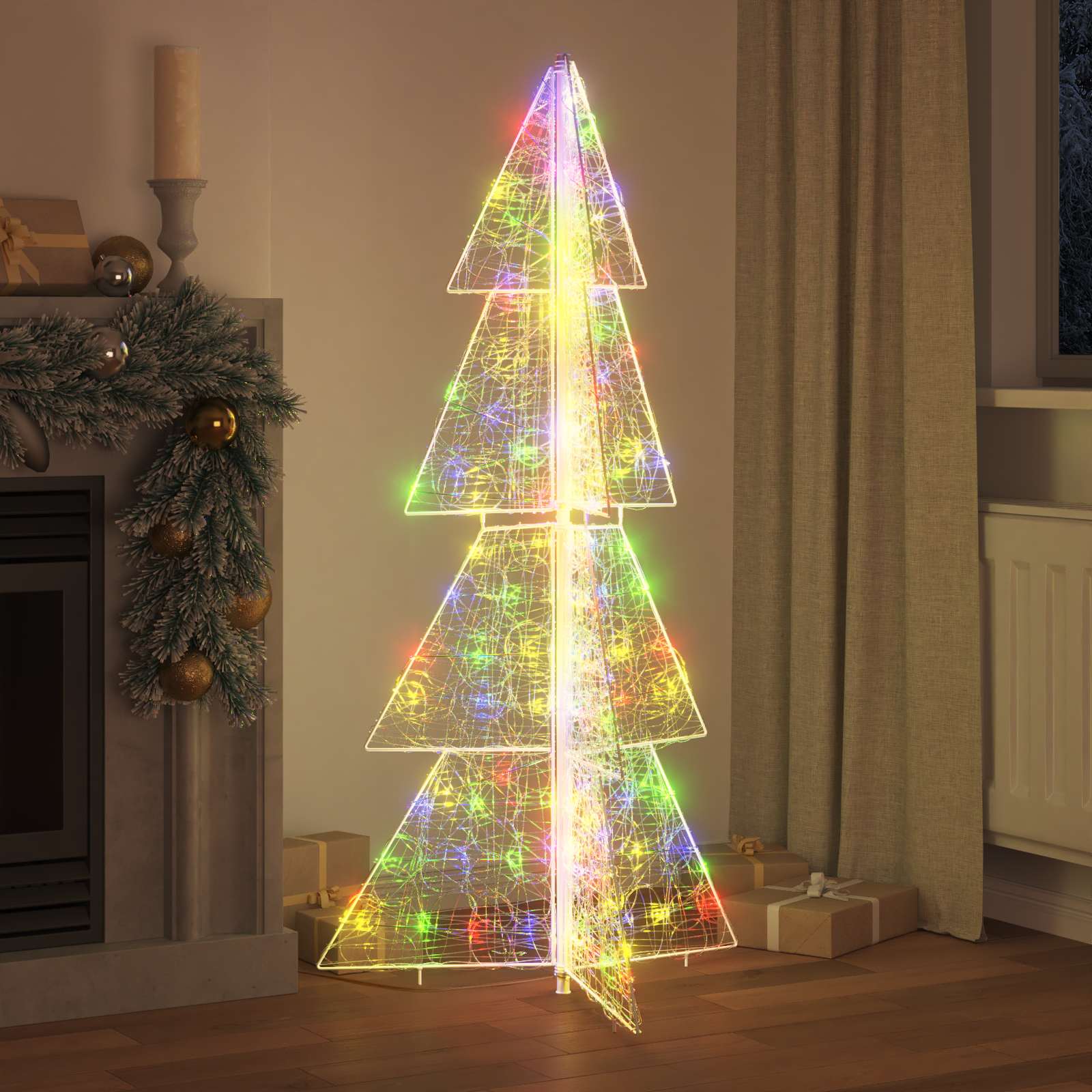 Albero di Natale 160 LED Multicolore 150 cm Acrilico