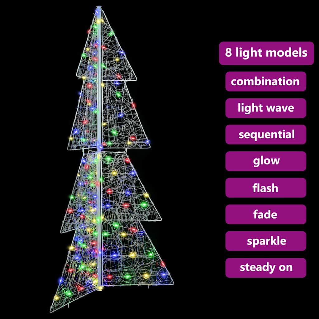Albero di Natale 160 LED Multicolore 150 cm Acrilico