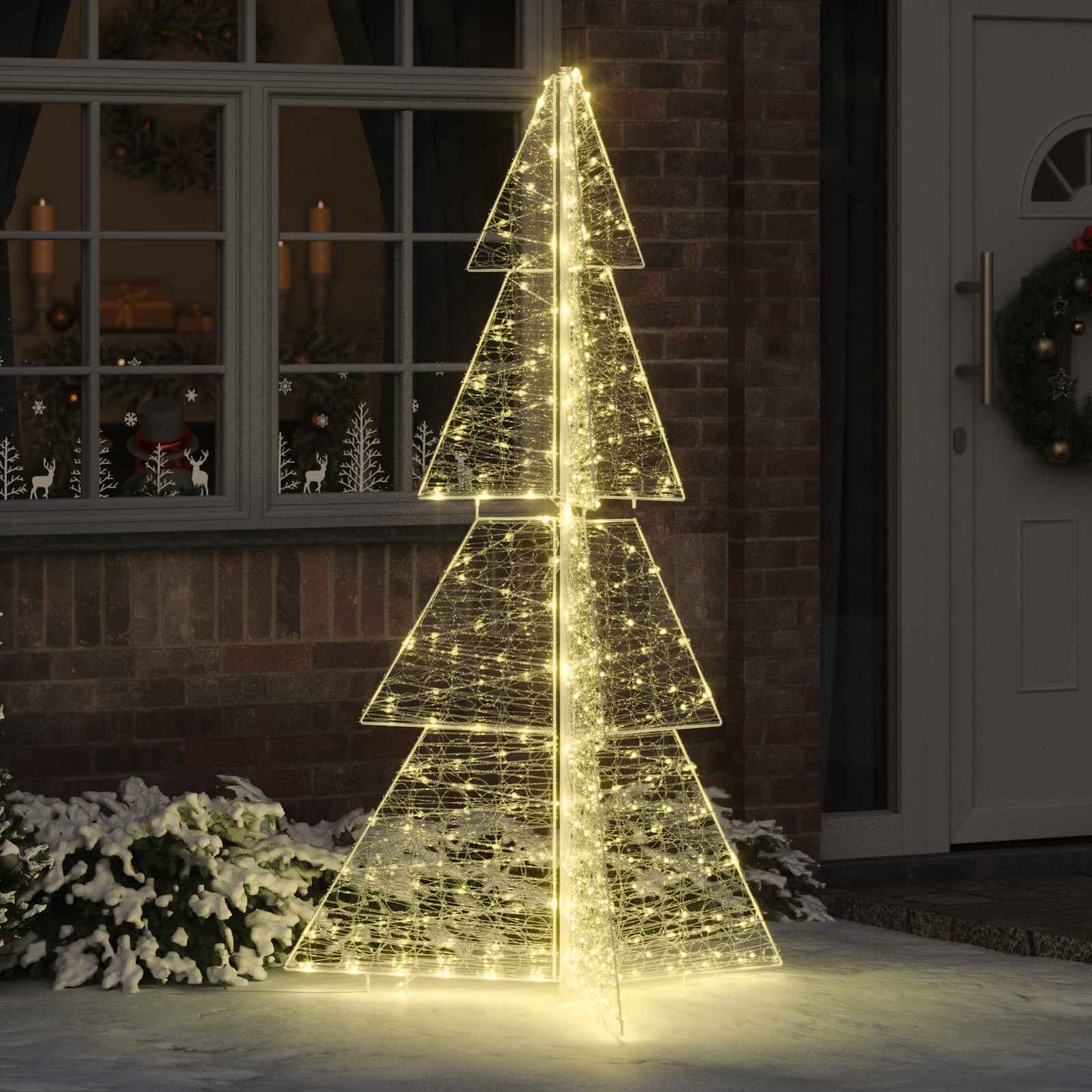 Albero di Natale 240 LED Bianco caldo 180 cm Acrilico