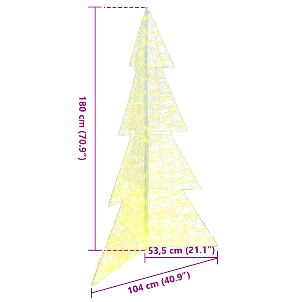 Albero di Natale 240 LED Bianco caldo 180 cm Acrilico