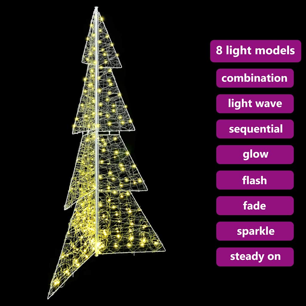 Albero di Natale 240 LED Bianco caldo 180 cm Acrilico