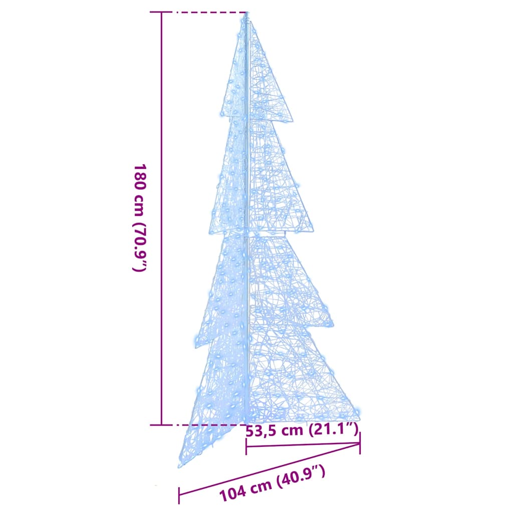 Albero di Natale 240 LED Bianco Freddo 180 cm Acrilico