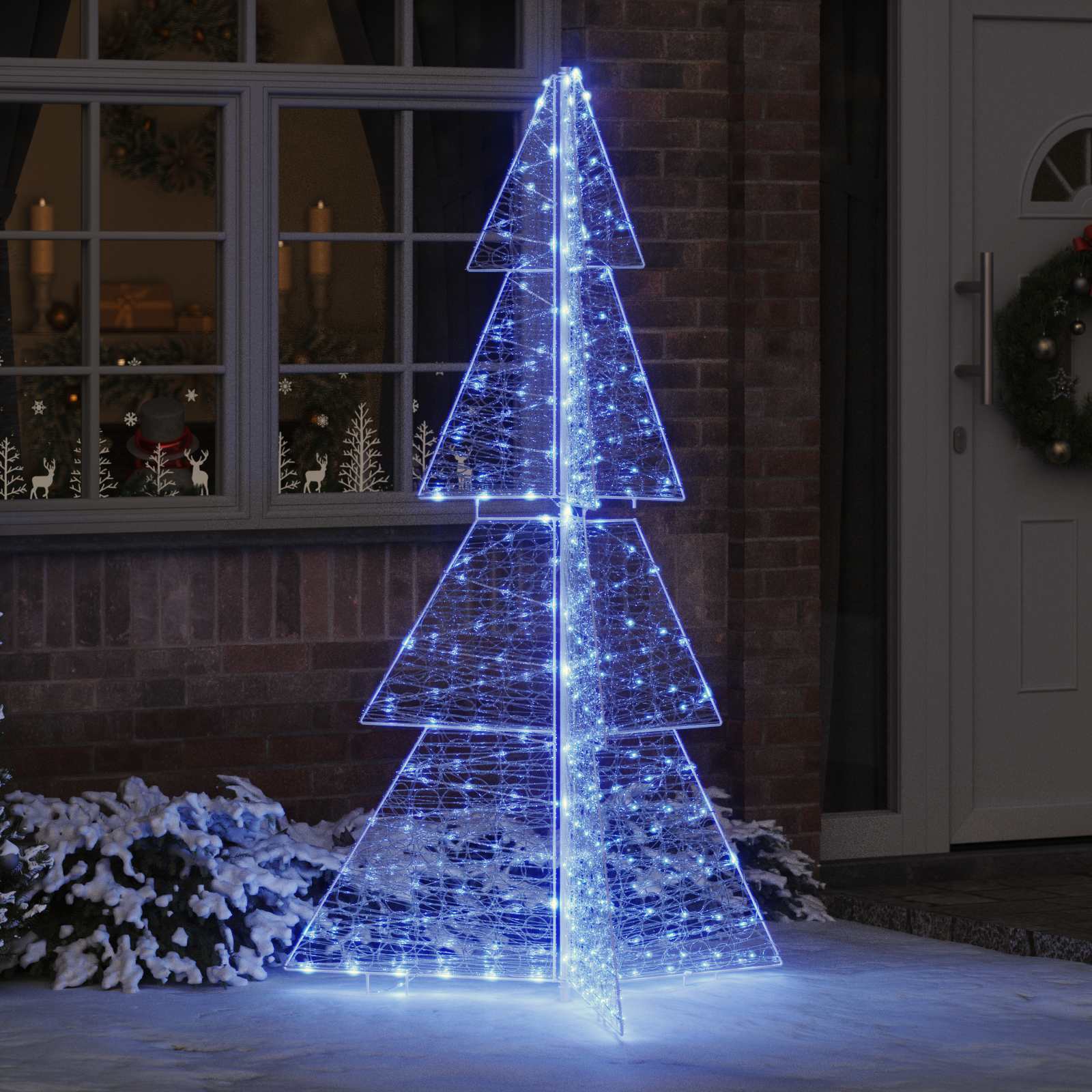 Albero di Natale 240 LED Blu 180 cm Acrilico