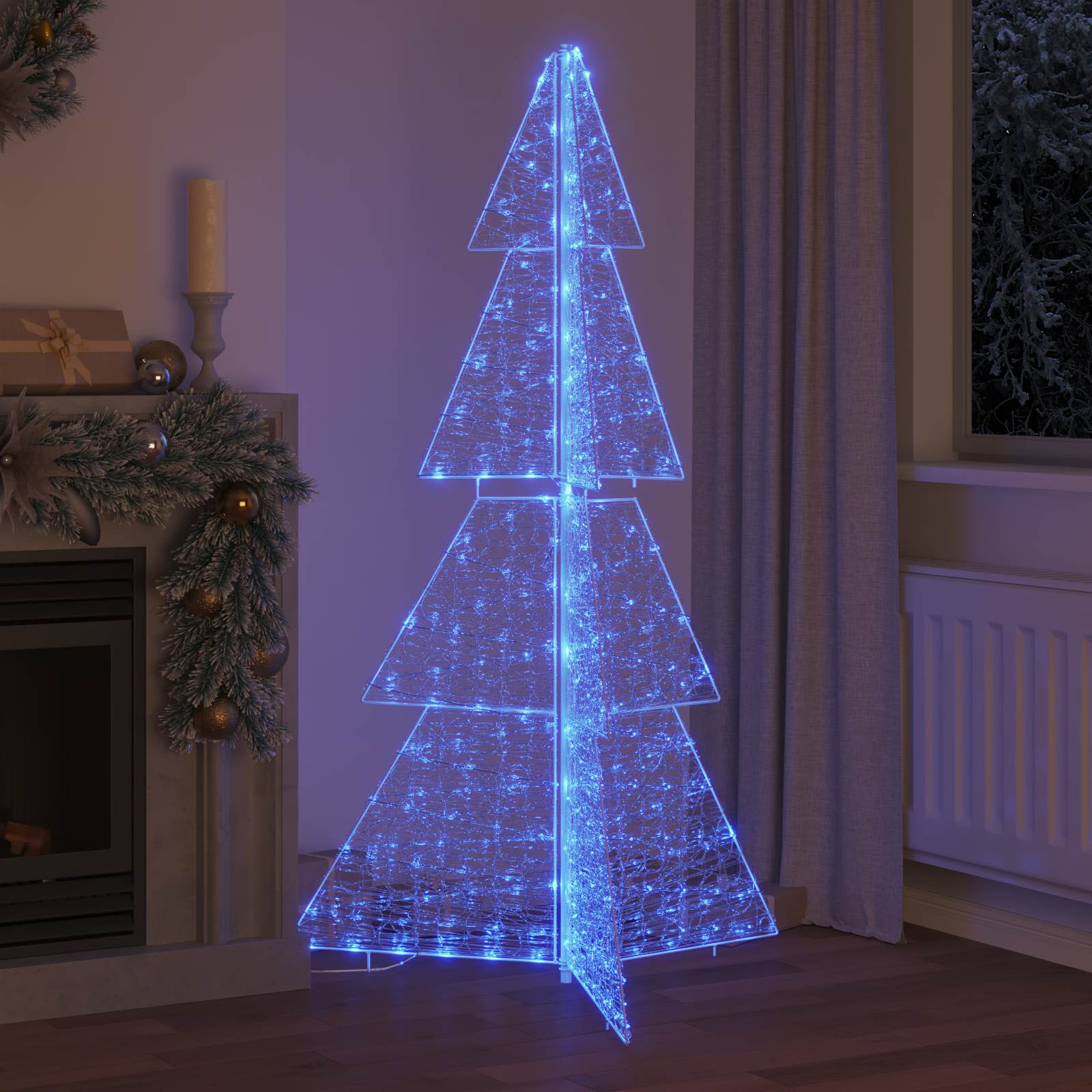Albero di Natale 240 LED Blu 180 cm Acrilico