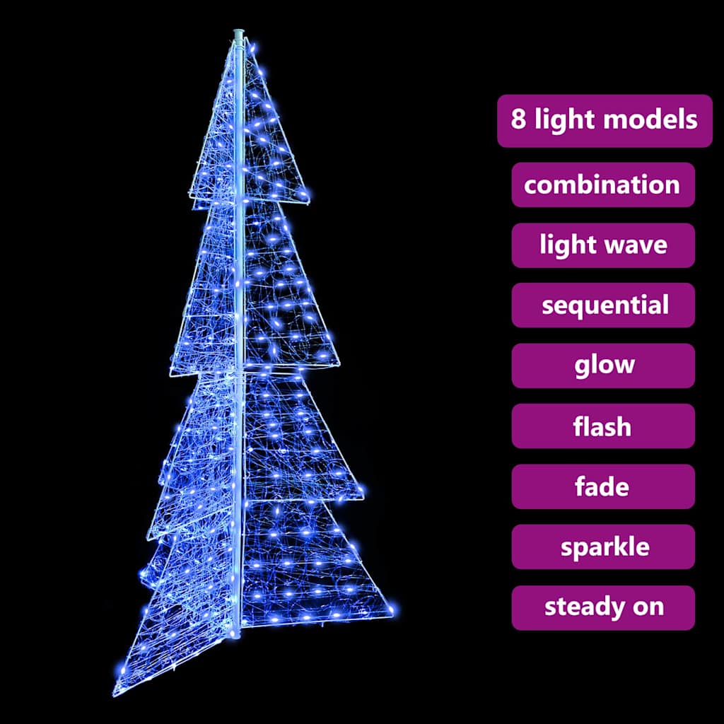 Albero di Natale 240 LED Blu 180 cm Acrilico