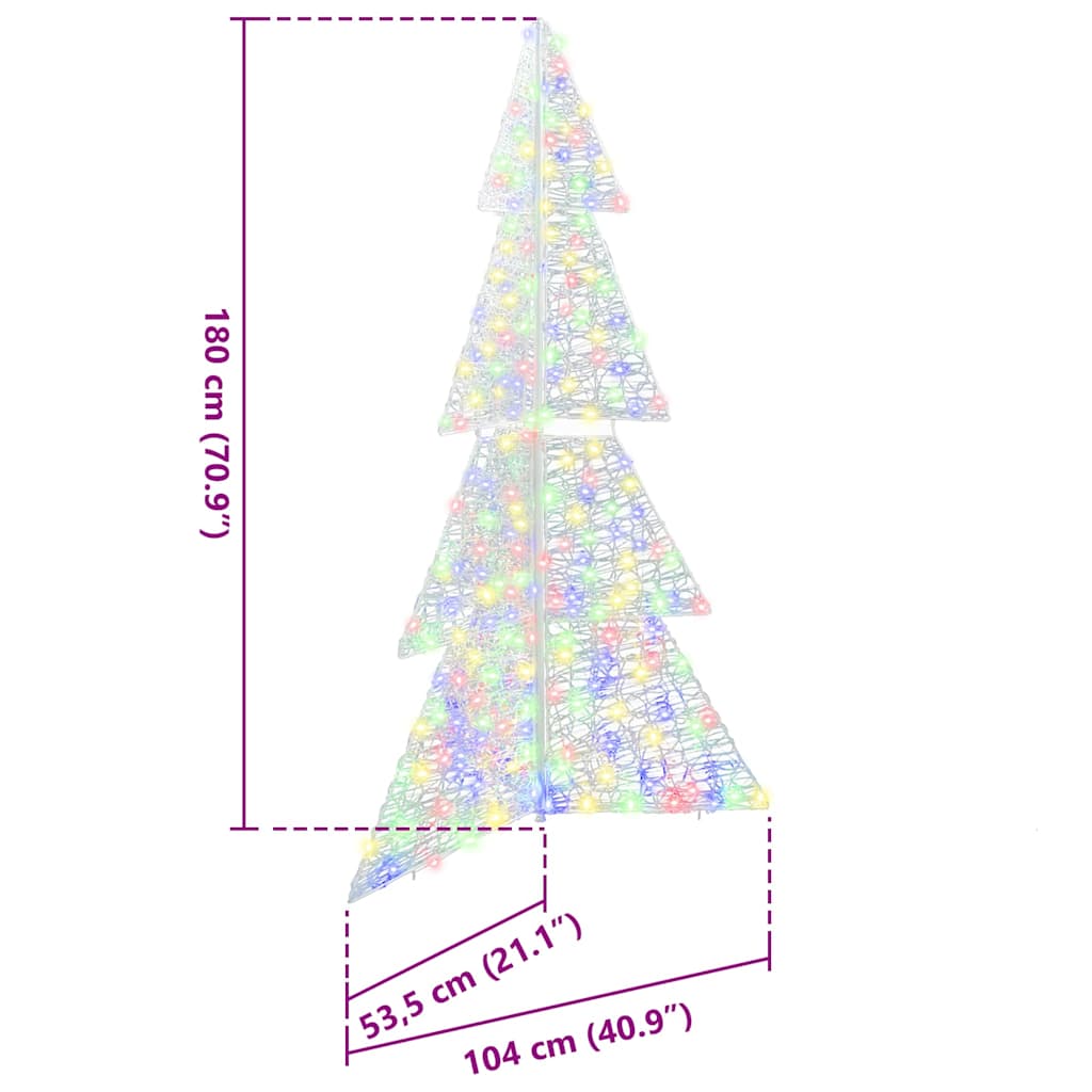 Albero di Natale 240 LED Multicolore 180 cm Acrilico