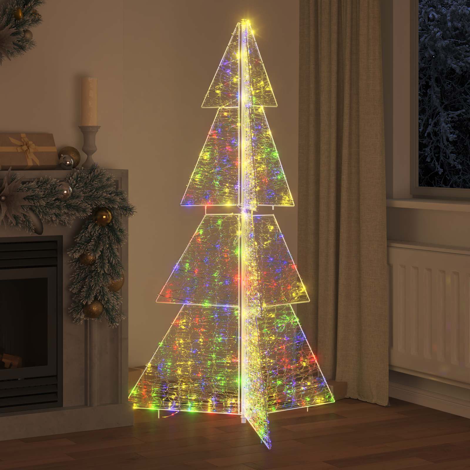 Albero di Natale 240 LED Multicolore 180 cm Acrilico