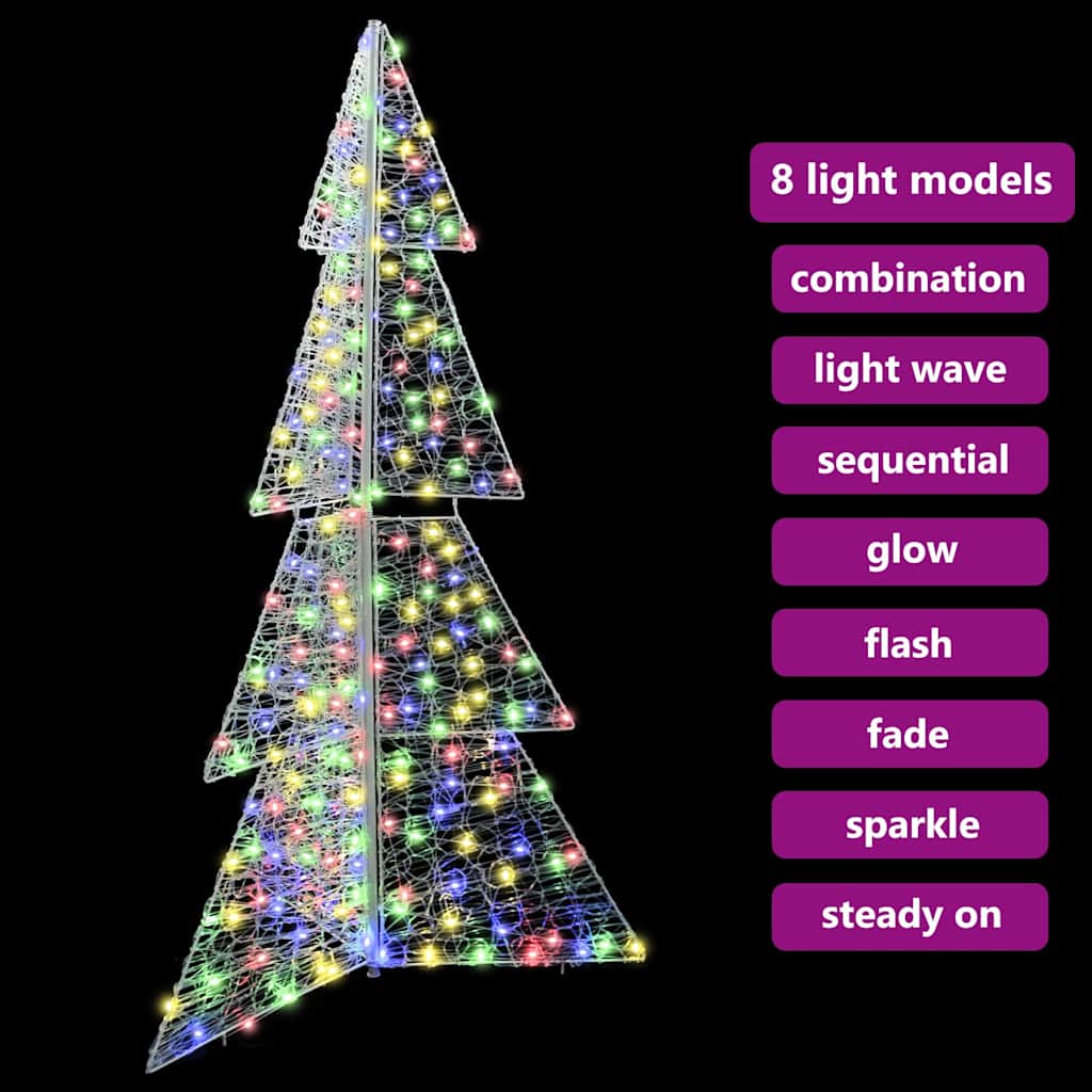 Albero di Natale 240 LED Multicolore 180 cm Acrilico