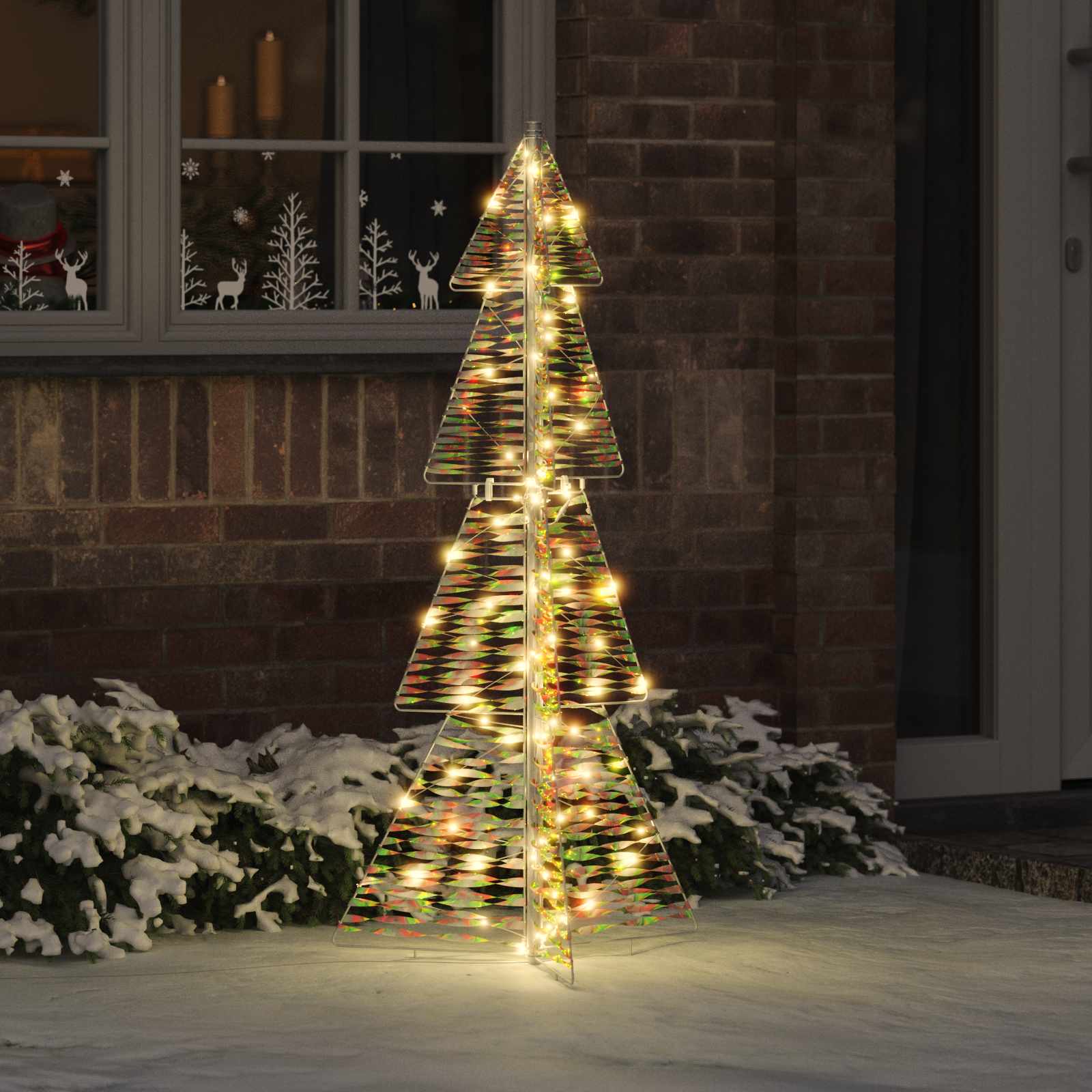 Albero di Natale 100 LED Bianco caldo 120 cm PET