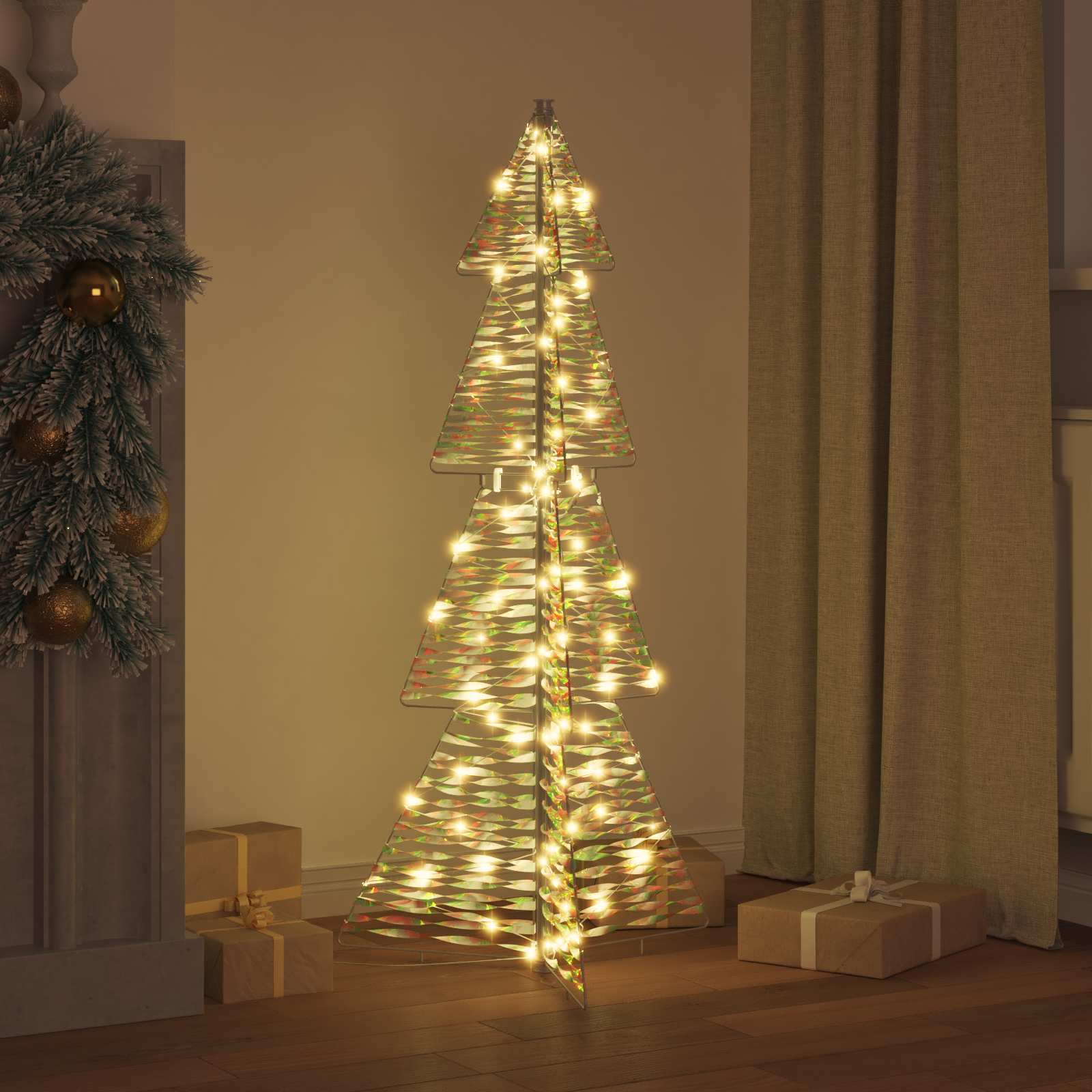 Albero di Natale 100 LED Bianco caldo 120 cm PET