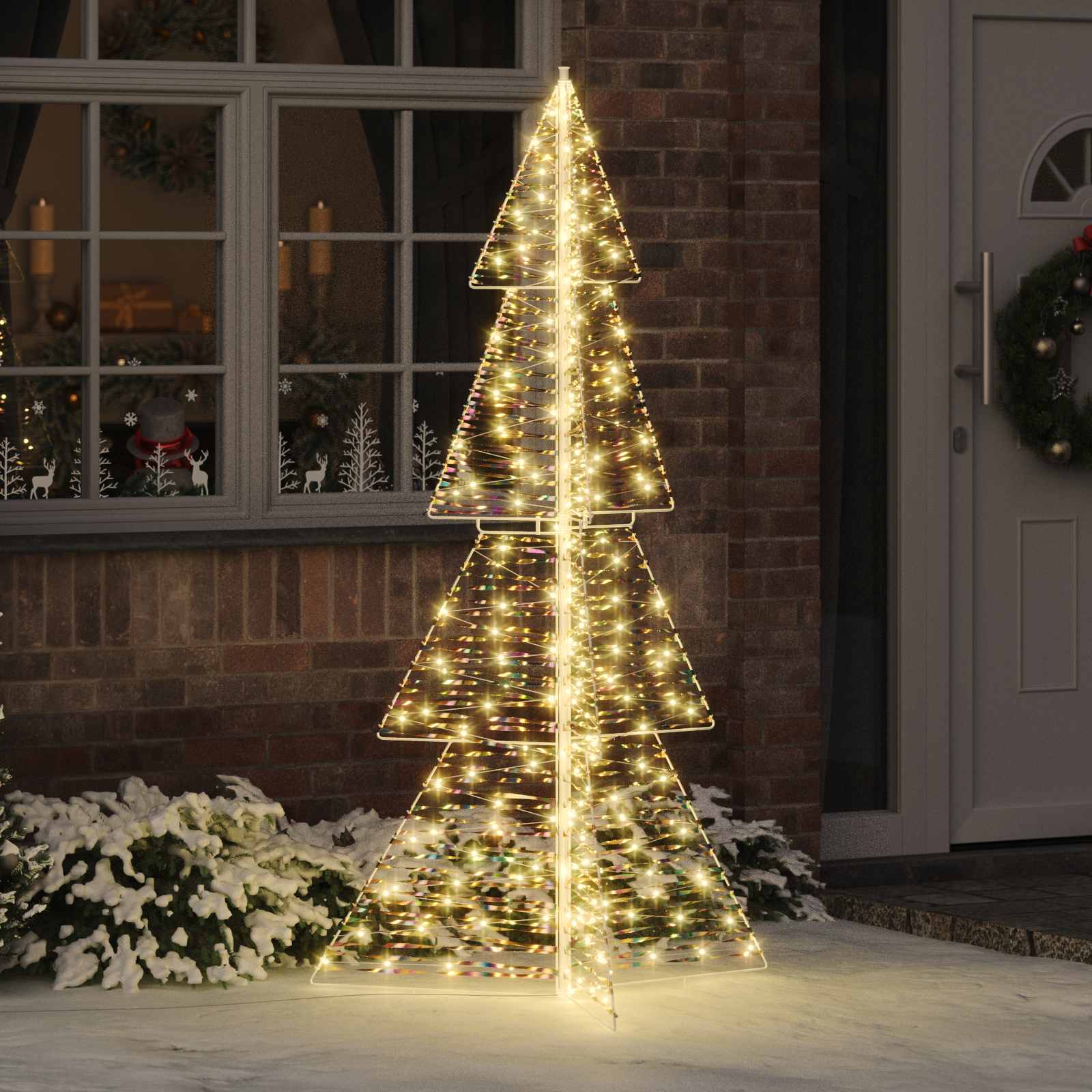 Albero di Natale 240 LED Bianco caldo 180 cm PET