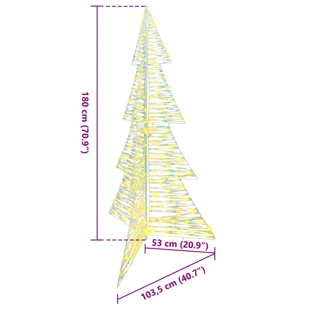 Albero di Natale 240 LED Bianco caldo 180 cm PET