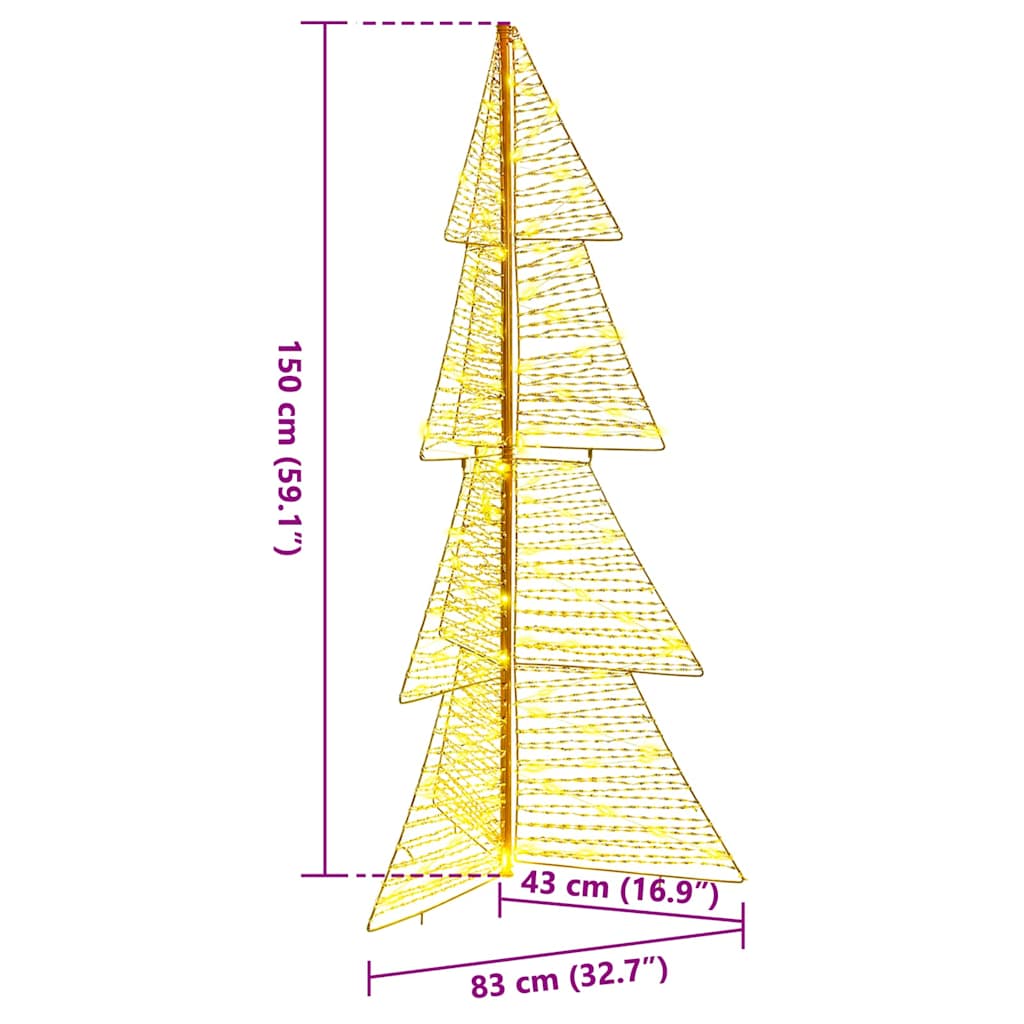 Albero di Natale 160 LED Bianco caldo 150 cm PET