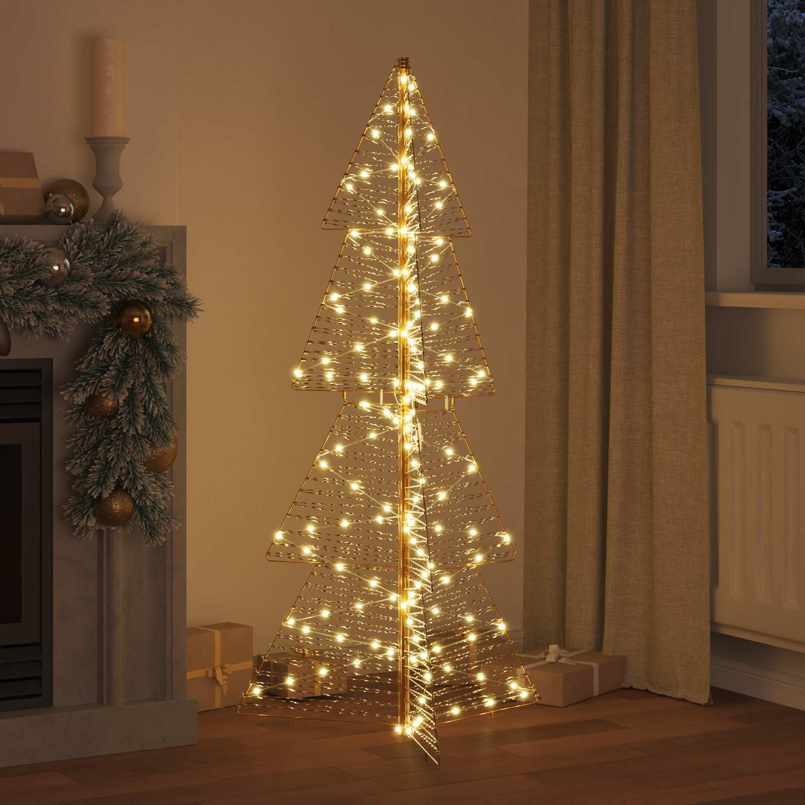 Albero di Natale 160 LED Bianco caldo 150 cm PET