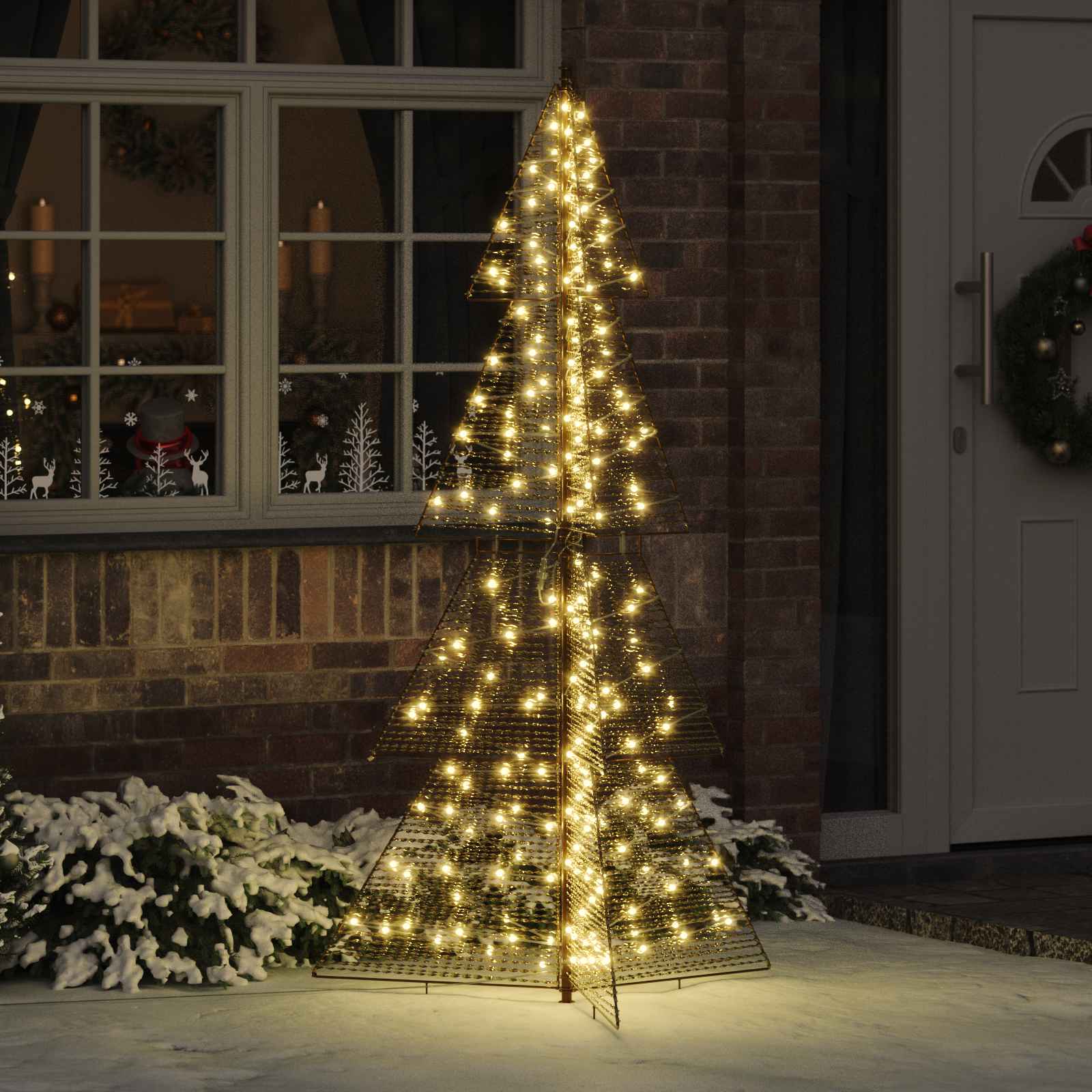 Albero di Natale 240 LED Bianco caldo 180 cm PET