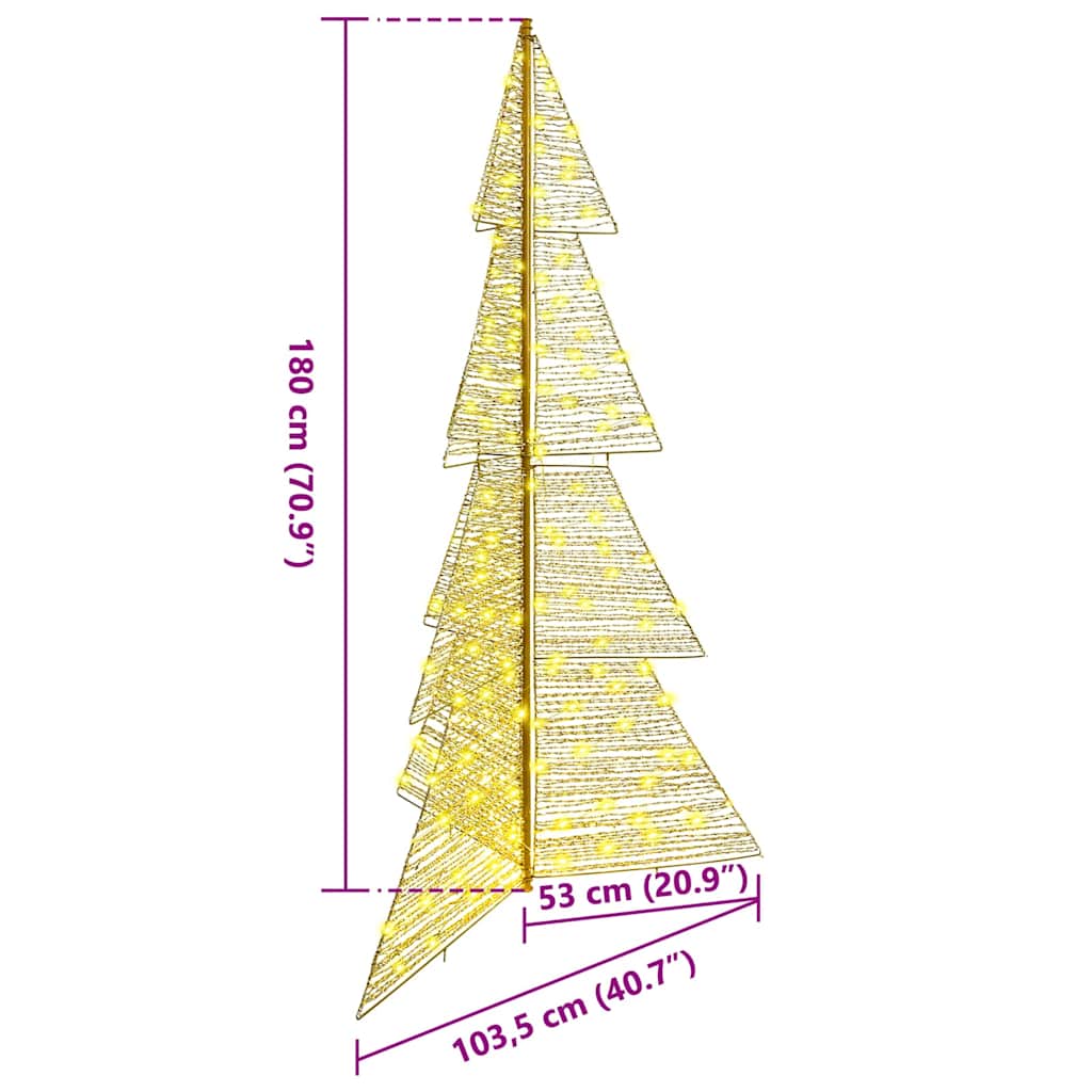 Albero di Natale 240 LED Bianco caldo 180 cm PET