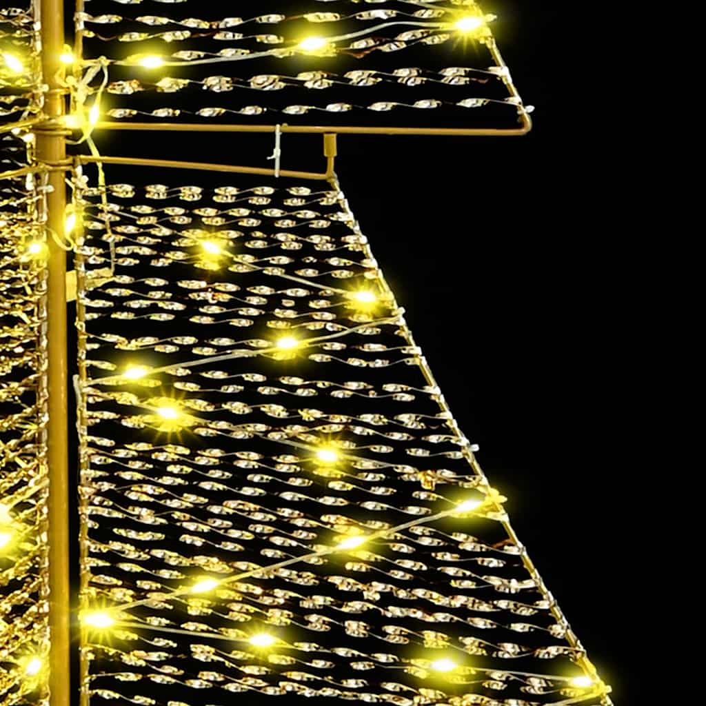 Albero di Natale 240 LED Bianco caldo 180 cm PET