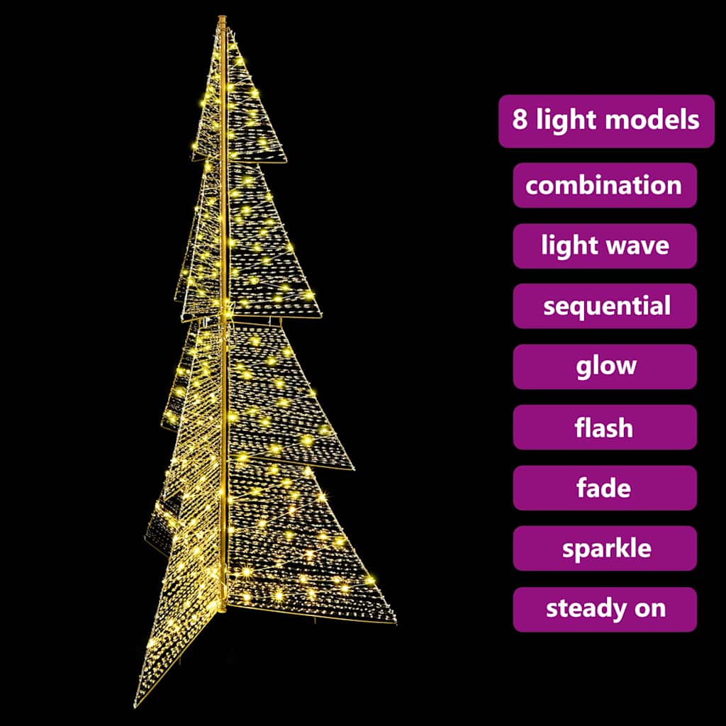Albero di Natale 240 LED Bianco caldo 180 cm PET