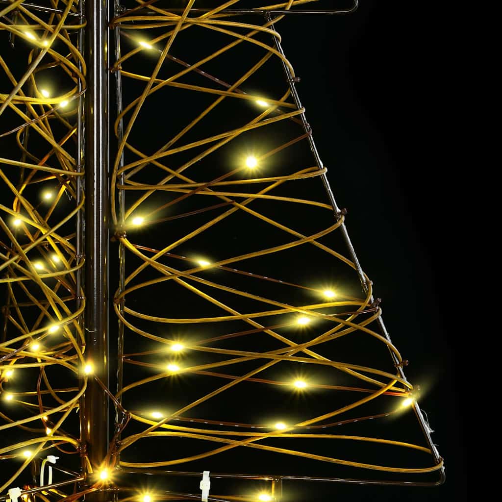 Albero di Natale 100 LED Bianco caldo 120 cm Rattan