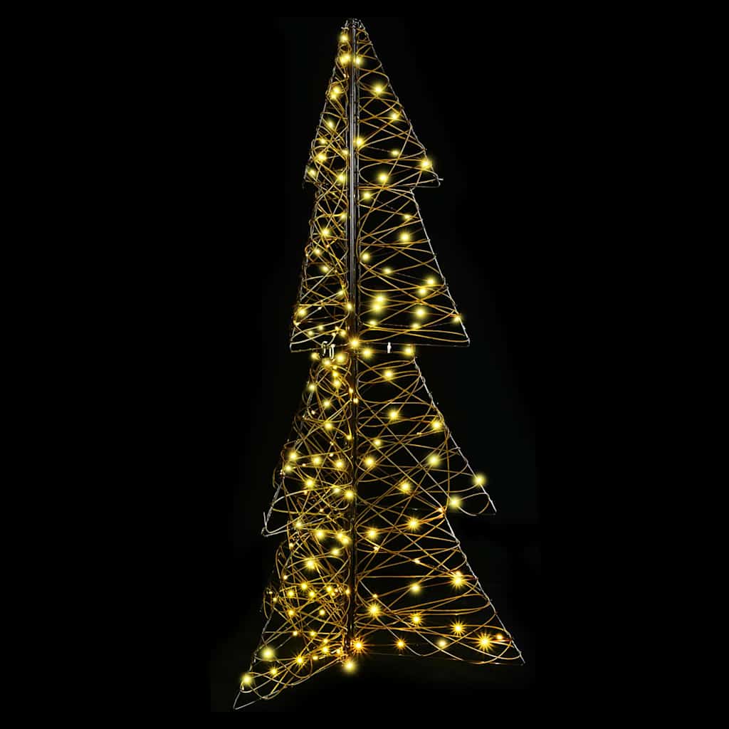 Albero di Natale 160 LED Bianco caldo 150 cm Rattan