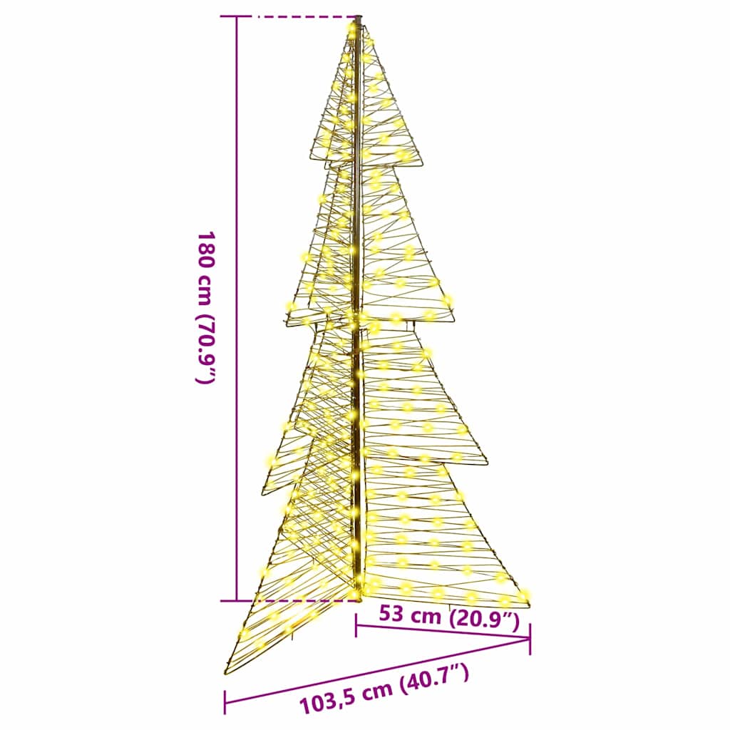 Albero di Natale 240 LED Bianco caldo 180 cm Rattan