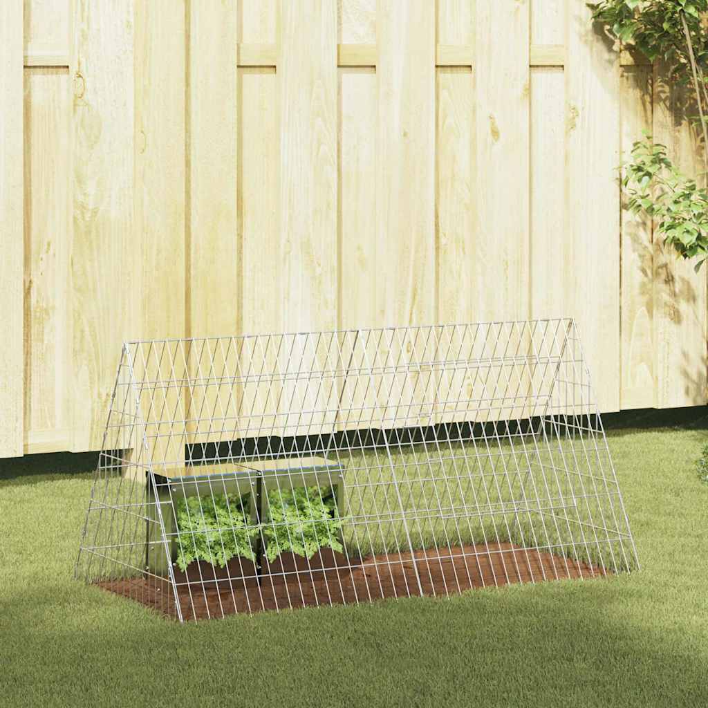 Gabbia per Conigli Argento 110 x 55 x 55 cm Acciaio zincato