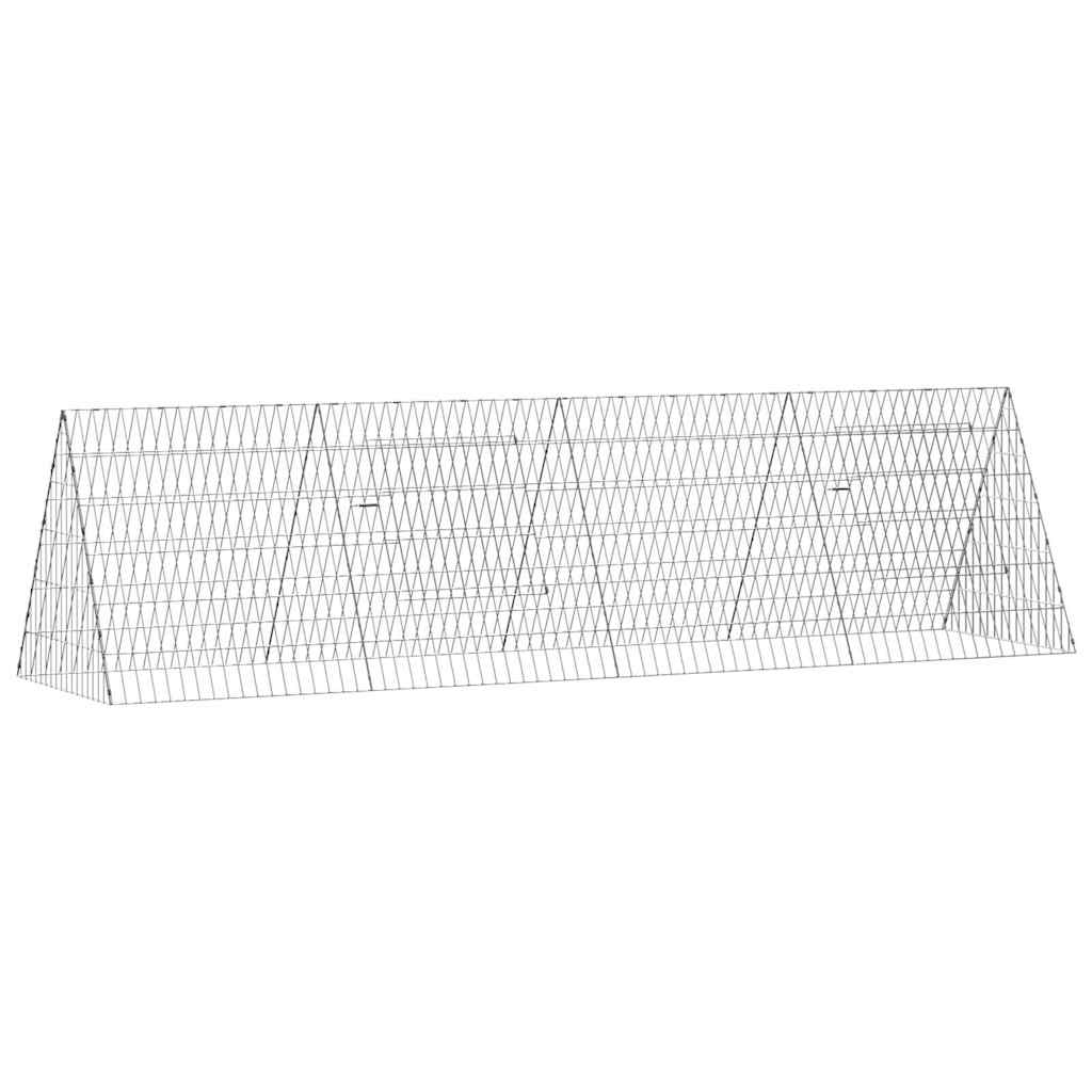 Gabbia per Conigli Argento 215 x 55 x 55 cm Acciaio zincato