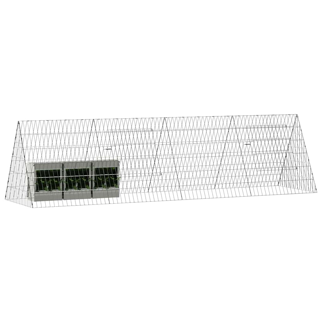Gabbia per Conigli Argento 215 x 55 x 55 cm Acciaio zincato