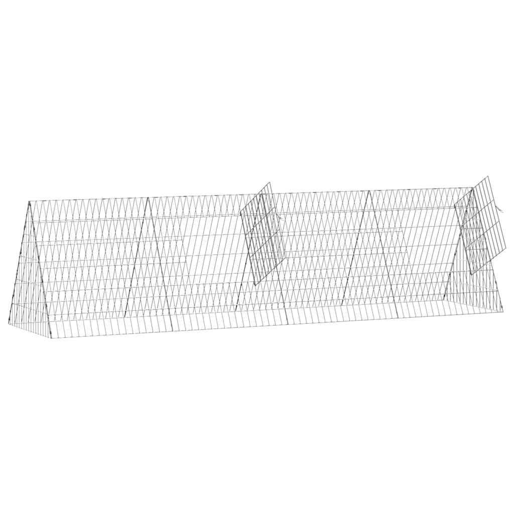 Gabbia per Conigli Argento 215 x 55 x 55 cm Acciaio zincato