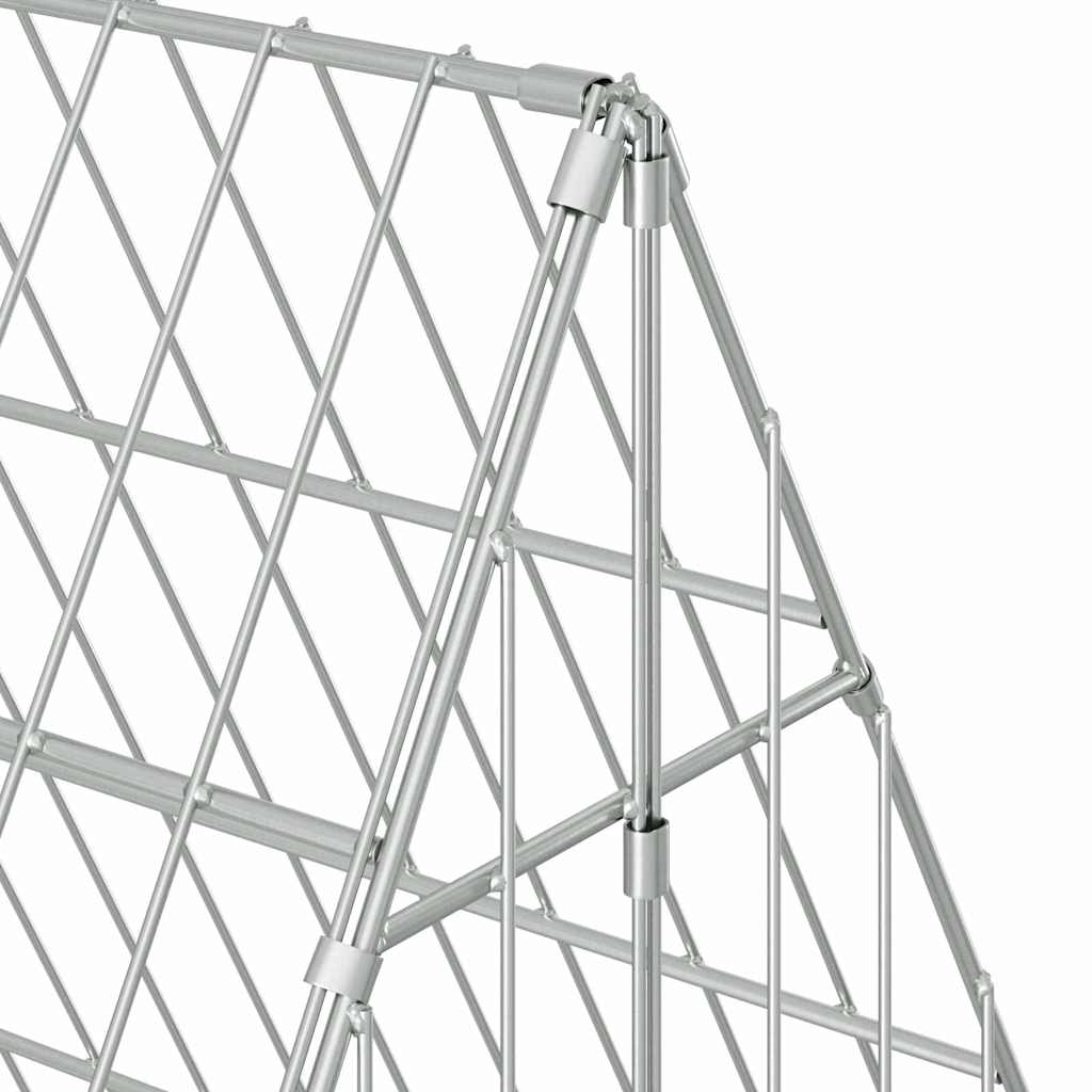 Gabbia per Conigli Argento 215 x 100 x 85 cm Acciaio zincato